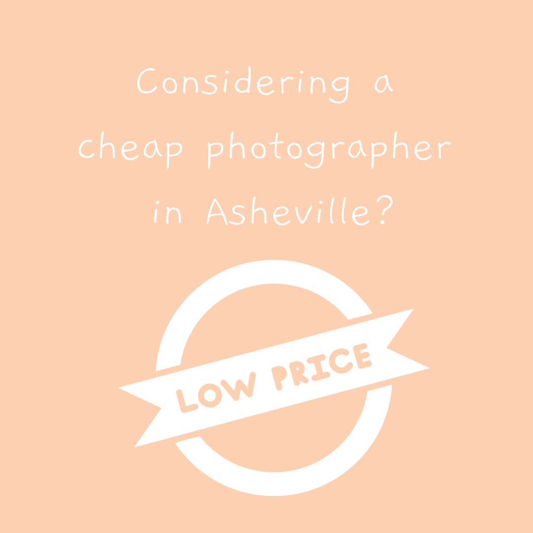 graphic that reads, cheap photographer in Asheville"