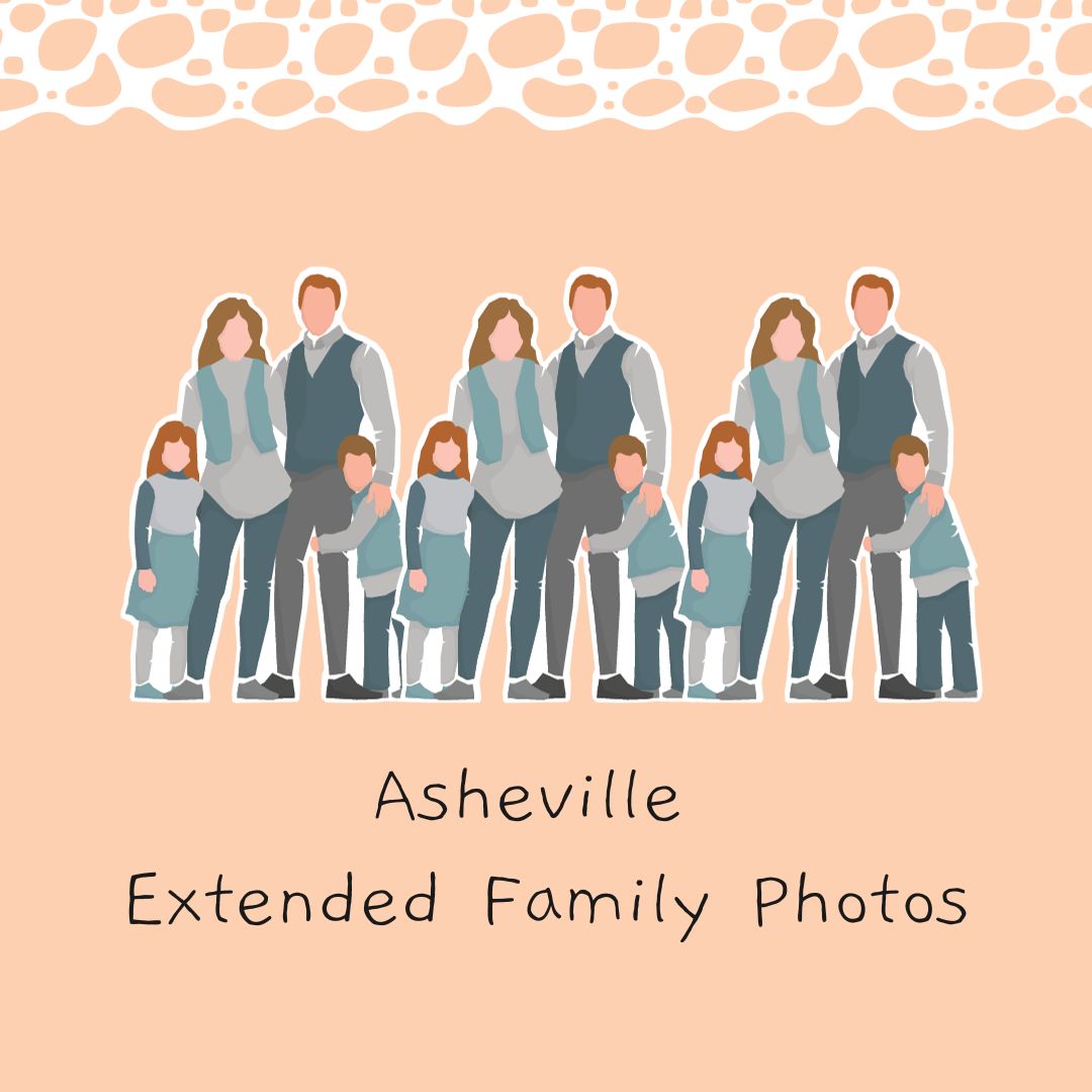 Graphic reads, "Asheville extended family photo shoot"